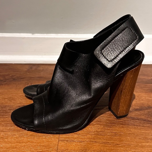 Vince Sz 7.5 M EUR 38 AGATHA Black Leather Slingback Open Toe Sandals - Picture 3 of 8